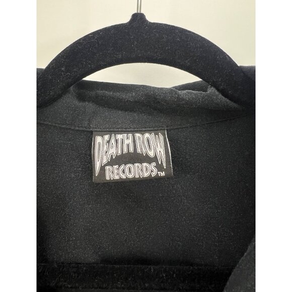 Death Row Records Mens Blue & Black Button-Up Short Sleeve Shirt M - Picture 3 of 4